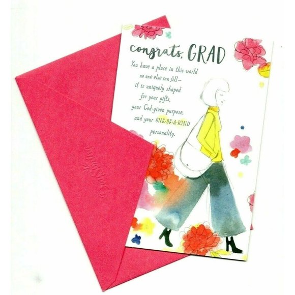 Congratulations Congrats Grad Graduation Wishes Greeting Card for Her Gift - Picture 1 of 4